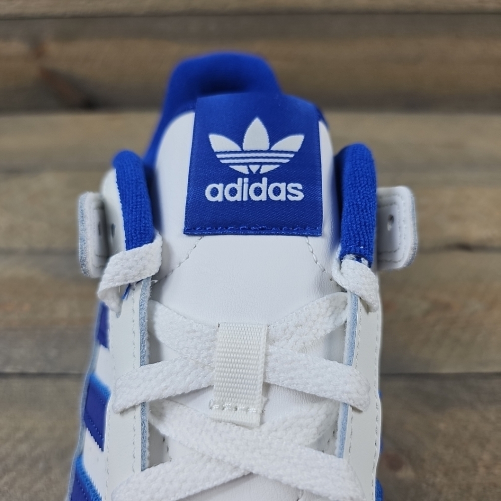 adidas Men's Originals Forum Low CL Shoes Core White/Royal Blue - Picture 9 of 13